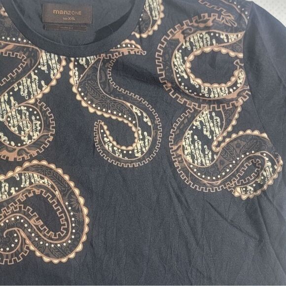 Mens 2XL Manzone Slim Fit Short Sleeve Shirt Wild Snake Gears - Picture 6 of 13